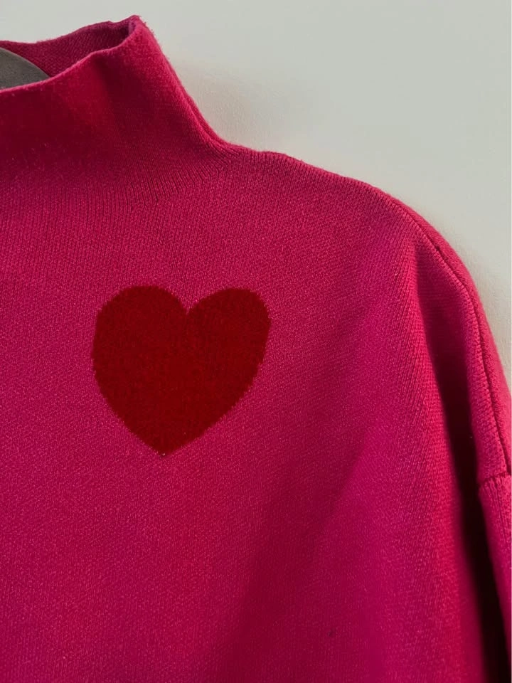 Hearts Pink fine knitted sweater - photo 2