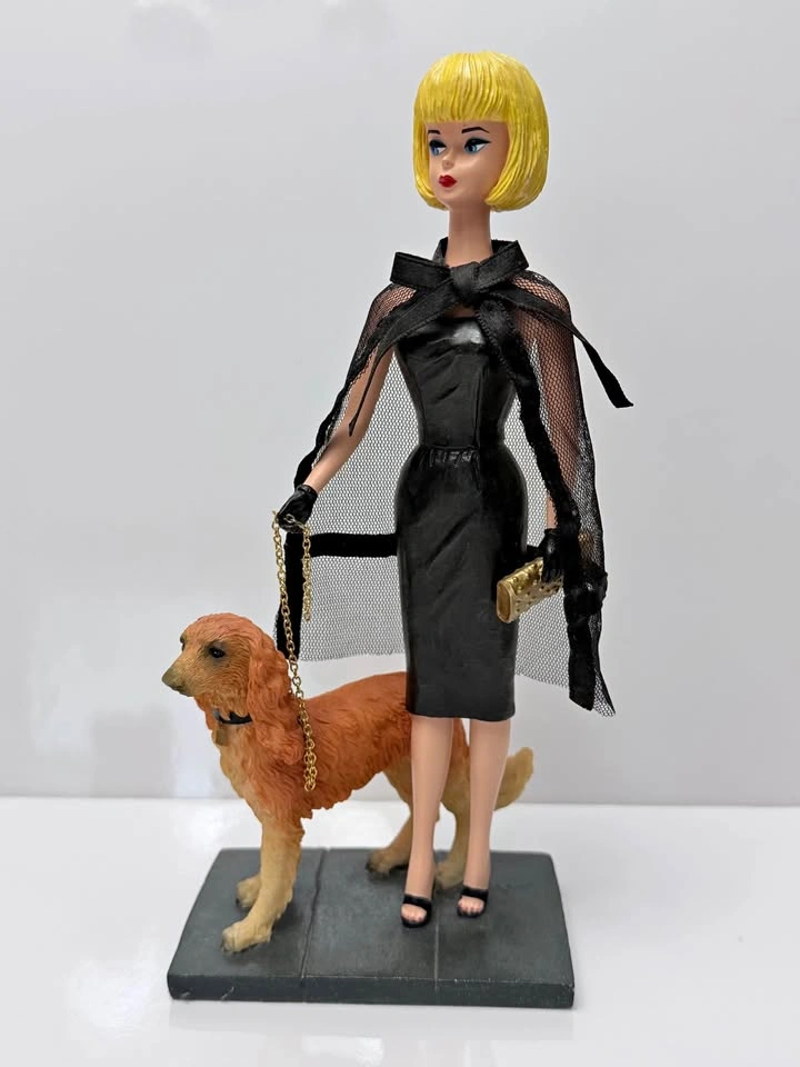 Vintage Barbie Ceramic Figurine 1964 Black Magic Dress Fred Tang