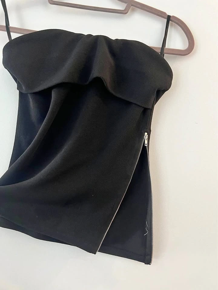 Wooven Tube Top with Zipper on the side