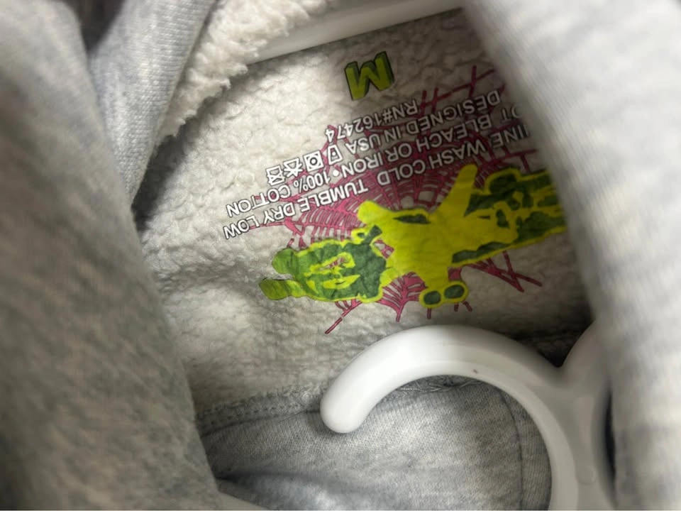 Sp5der Grey Star Print Hoodie M - photo 3