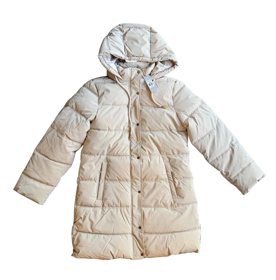 Brand New Long Cream Puffer Coat Size Medium