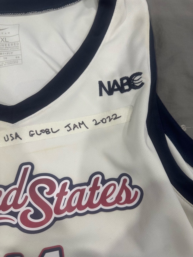 Jalen Bridges Team USA Global Jam Game Worn Jersey - photo 3