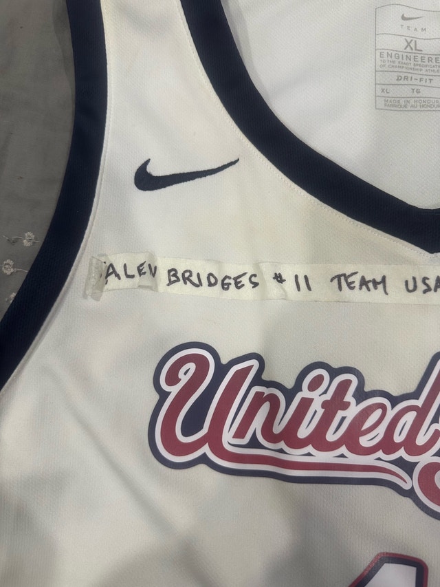 Jalen Bridges Team USA Global Jam Game Worn Jersey - photo 5
