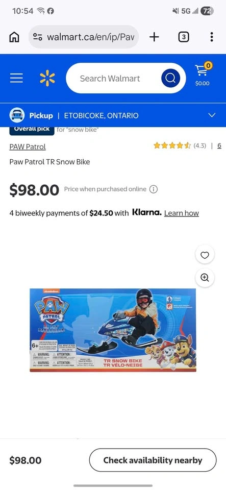 Brand New Paw Patrol Snow Bike Kid Child - photo 3
