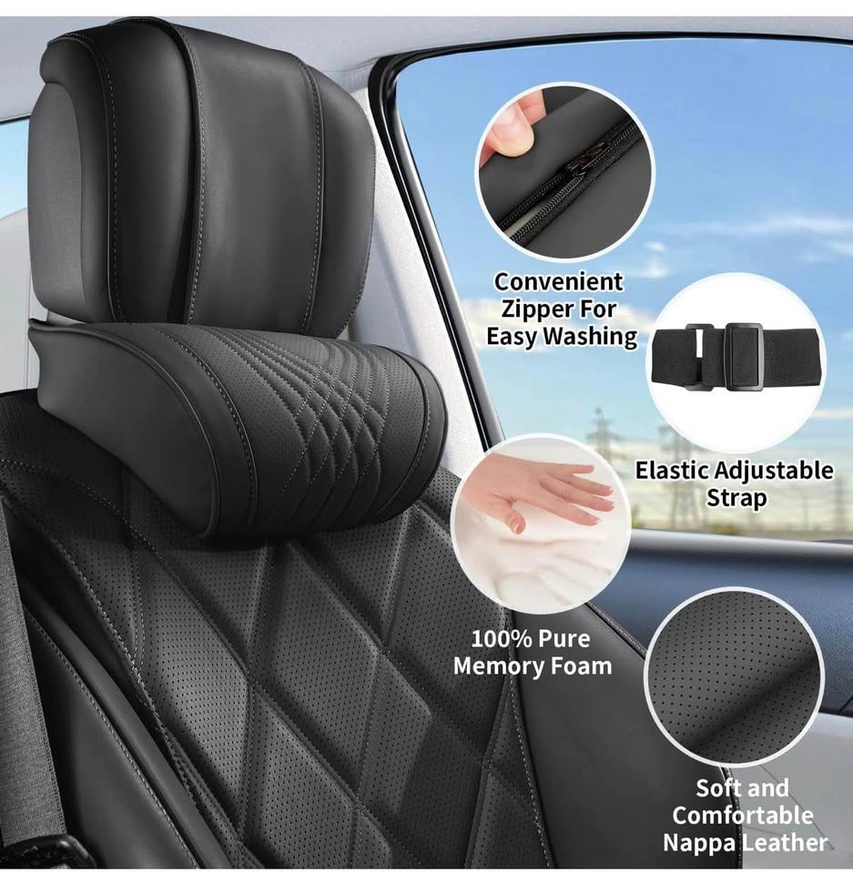 Brown Memory Foam Car Headrest Pillow - 2 Pack - photo 3