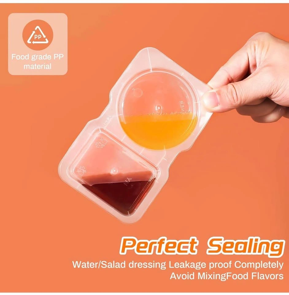10 Pack Plastic Containers with Lids / Double Compartment - photo 3