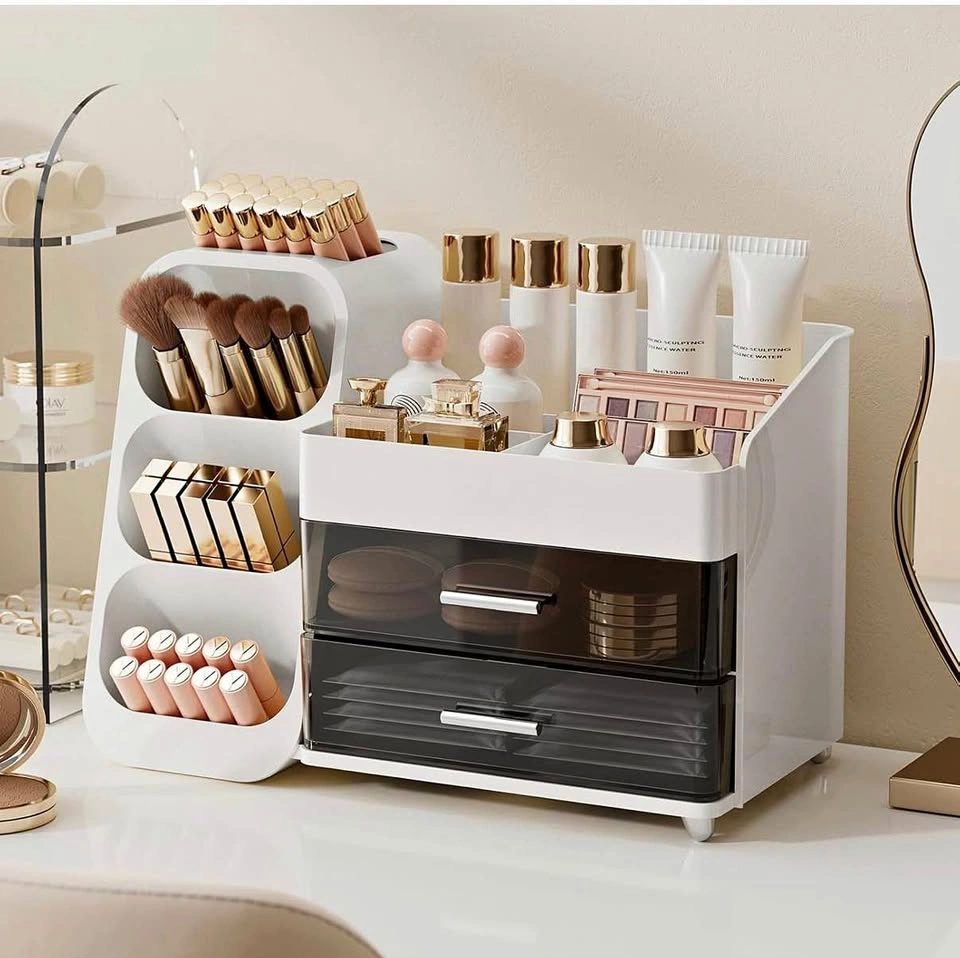 White Makeup Organizer with Drawers