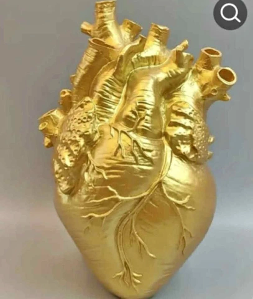 Luxurious Golden Ceramic Handmade Vase - Art Piece