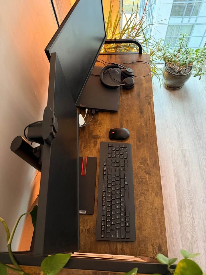 Rustic Brown Computer Desk with Side Shelves and Drawers - photo 3