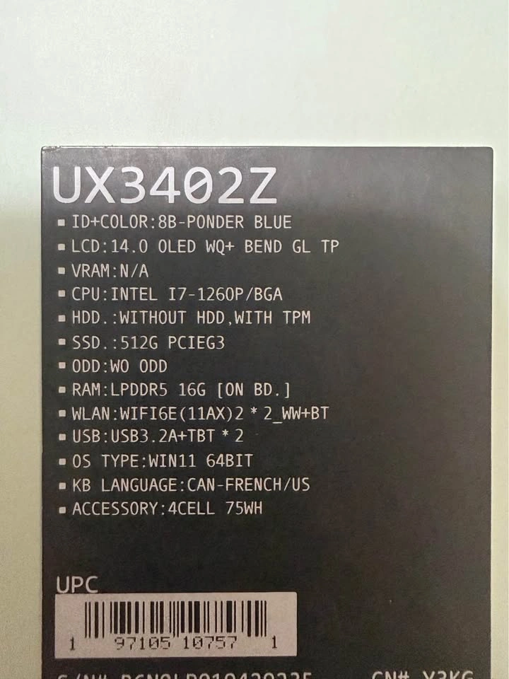 ASUS Zenbook 14 OLED UX3402Z Intel Evo i7-1260P Laptop - photo 5