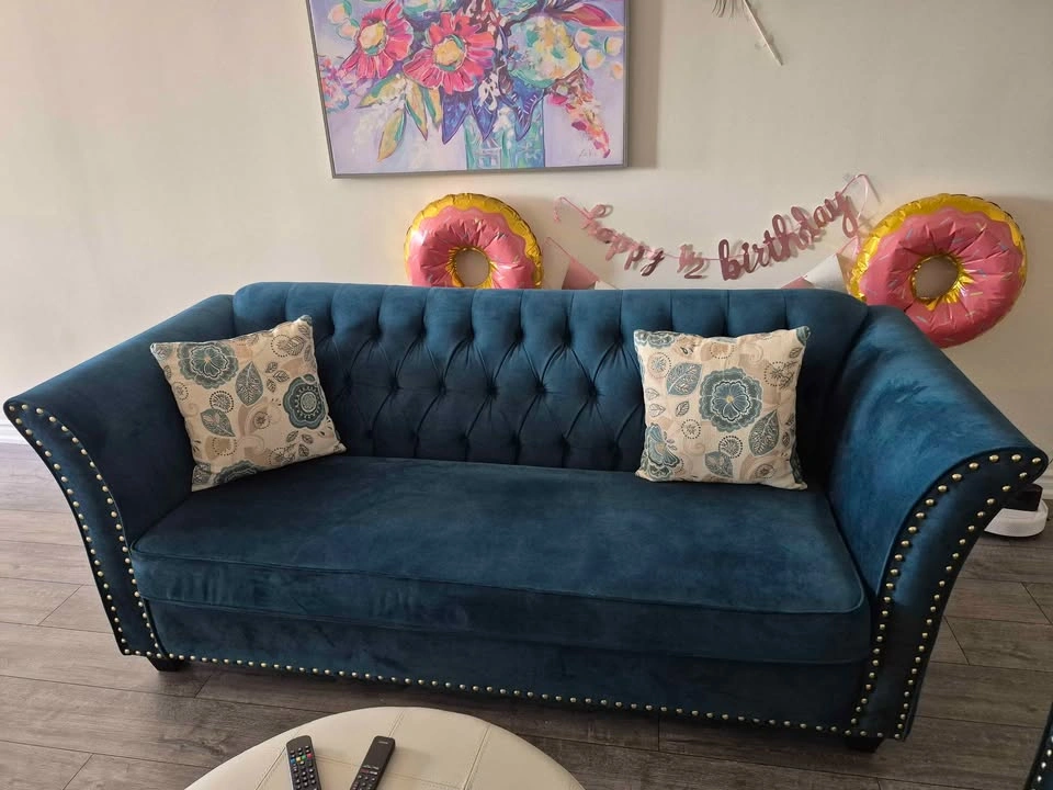 Peacock Blue Sofa Set - photo 3