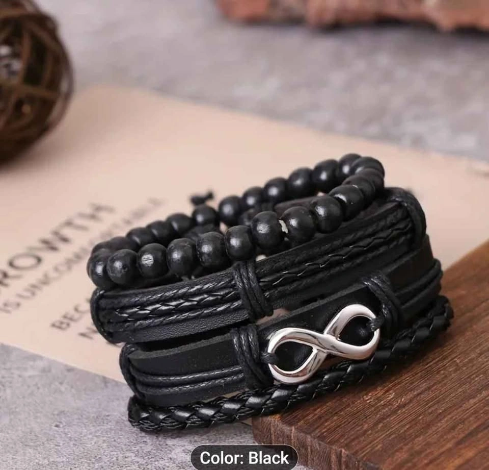 4-Piece Punk Vintage Beaded & Unisex Bracelets - photo 5