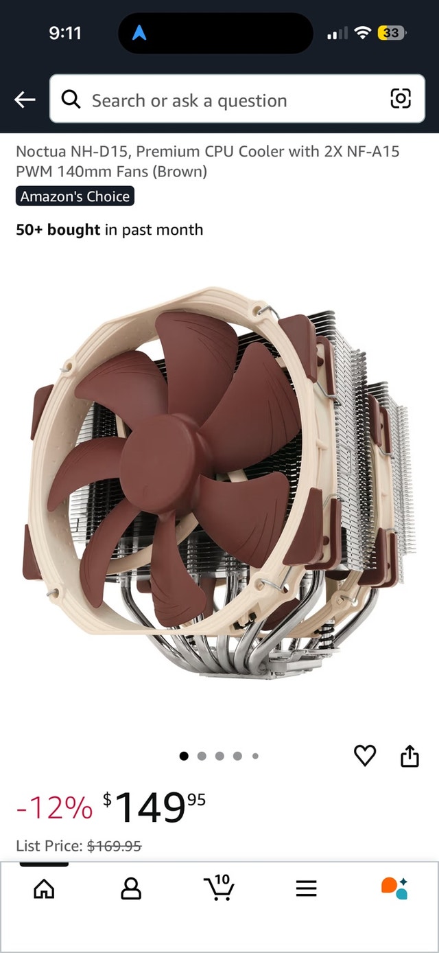 Noctua NH-D15 CPU Cooler w/ 2x NF-A15 PWM 140mm Fans - photo 2