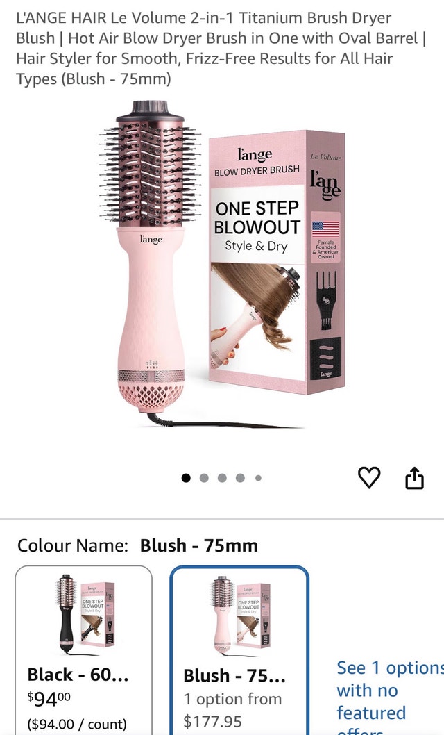 L'ANGE HAIR Le Volume 2-in-1 Titanium Brush Dryer