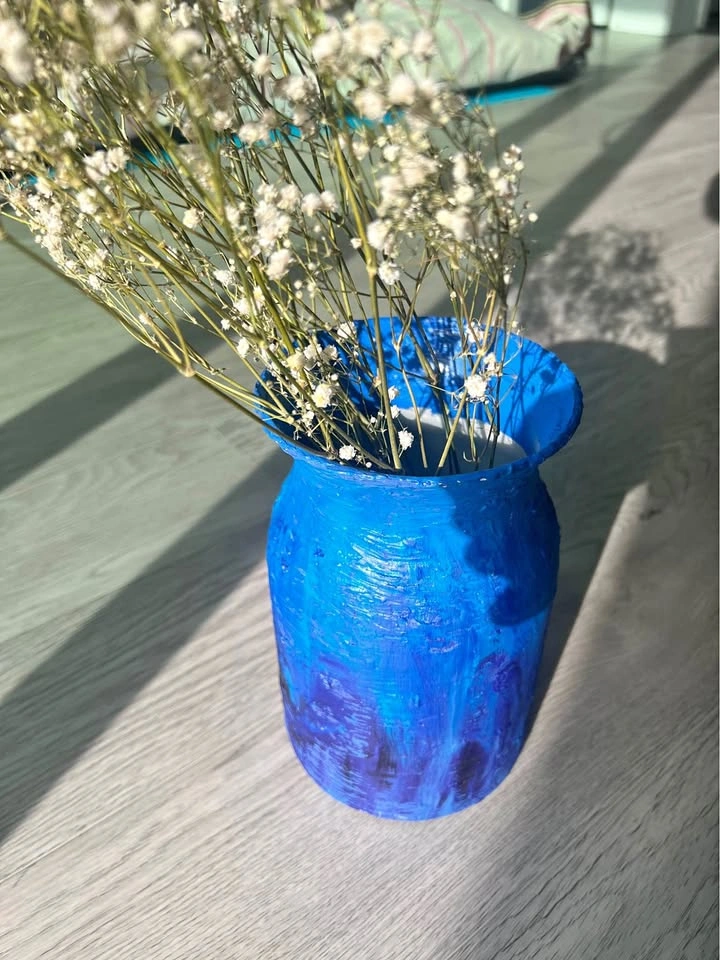 Painted glass vase