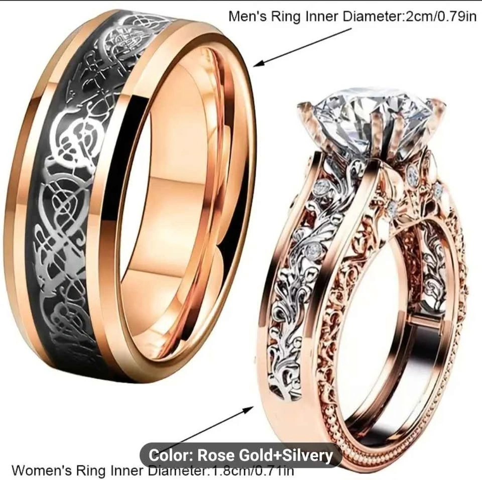 Set of 2 Exquisite Rose Rings - Unique Design - photo 5