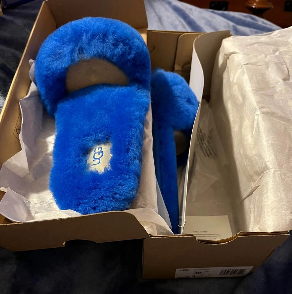 New Ugg Fluff Slide Slippers Size 10 - photo 3
