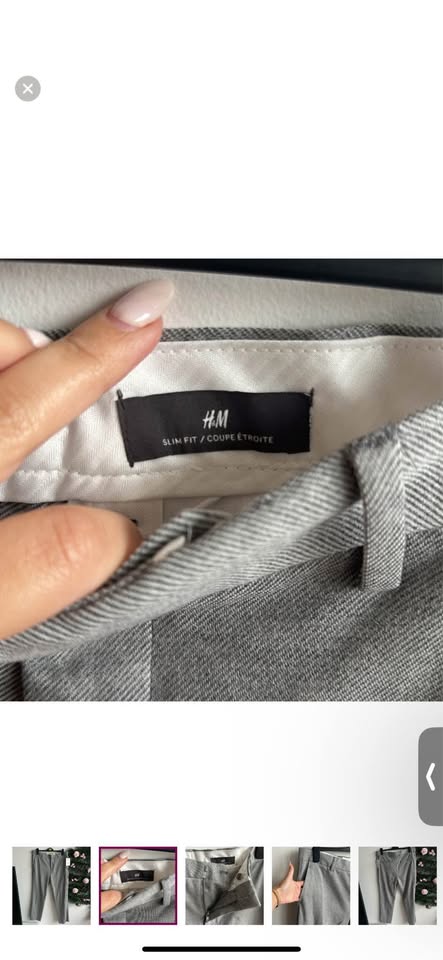 with tag H&M - gray pants - slim fit - size 34R - photo 2