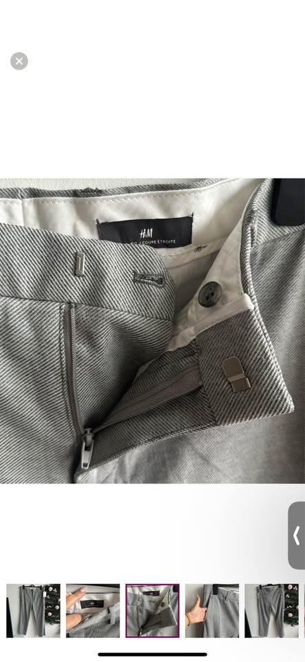 with tag H&M - gray pants - slim fit - size 34R - photo 3