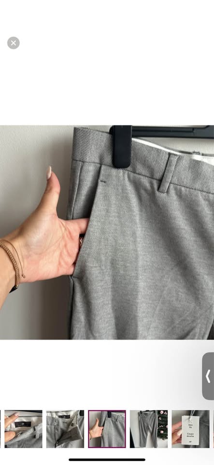with tag H&M - gray pants - slim fit - size 34R - photo 4
