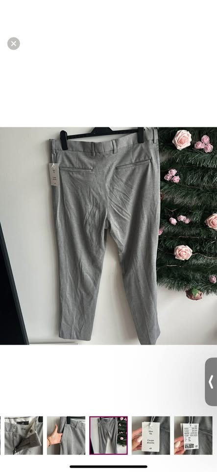 with tag H&M - gray pants - slim fit - size 34R - photo 5