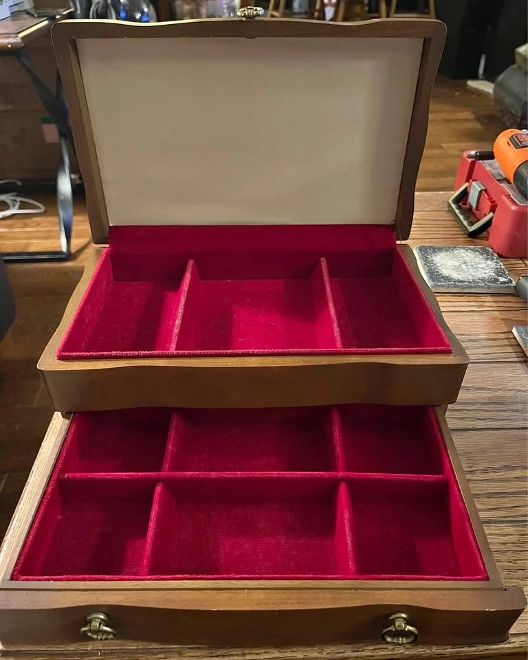 Large solid wood jewelry box
