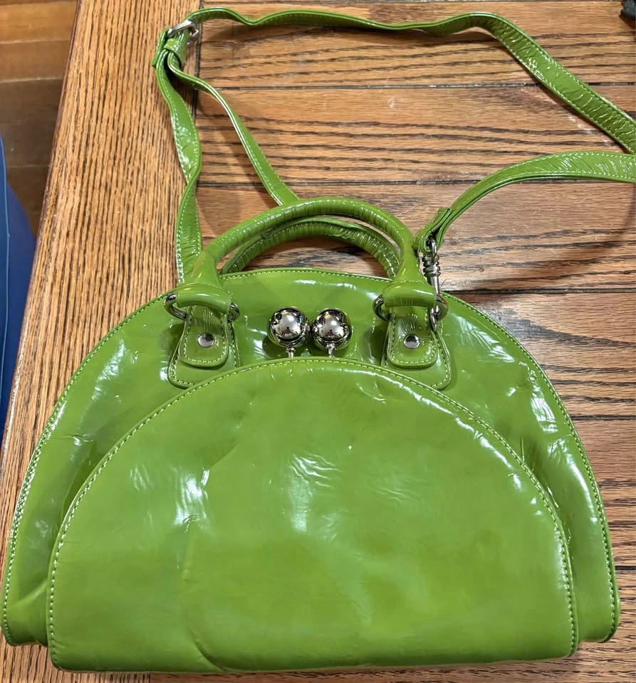 Unique Green Vinyl Purse