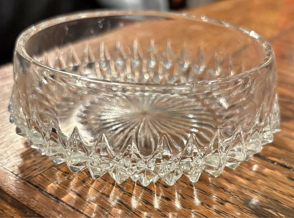 Neat cut glass starburst bowl