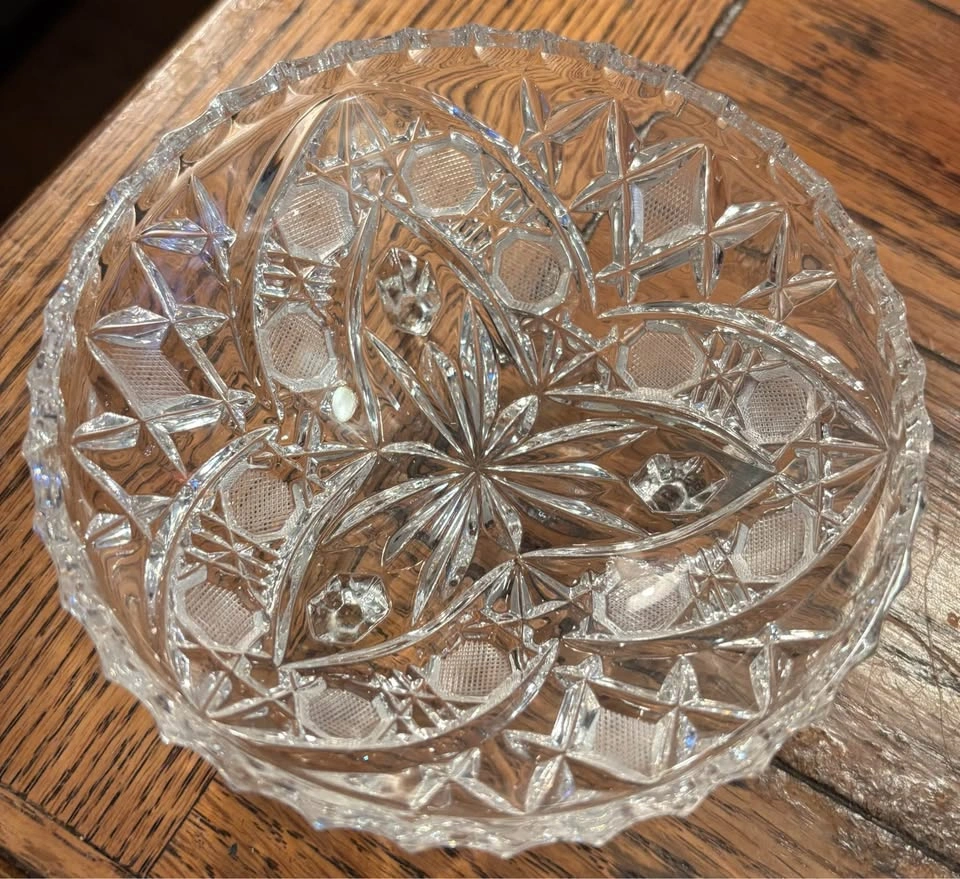 Cut glass/crystal footed decor bowl - photo 2