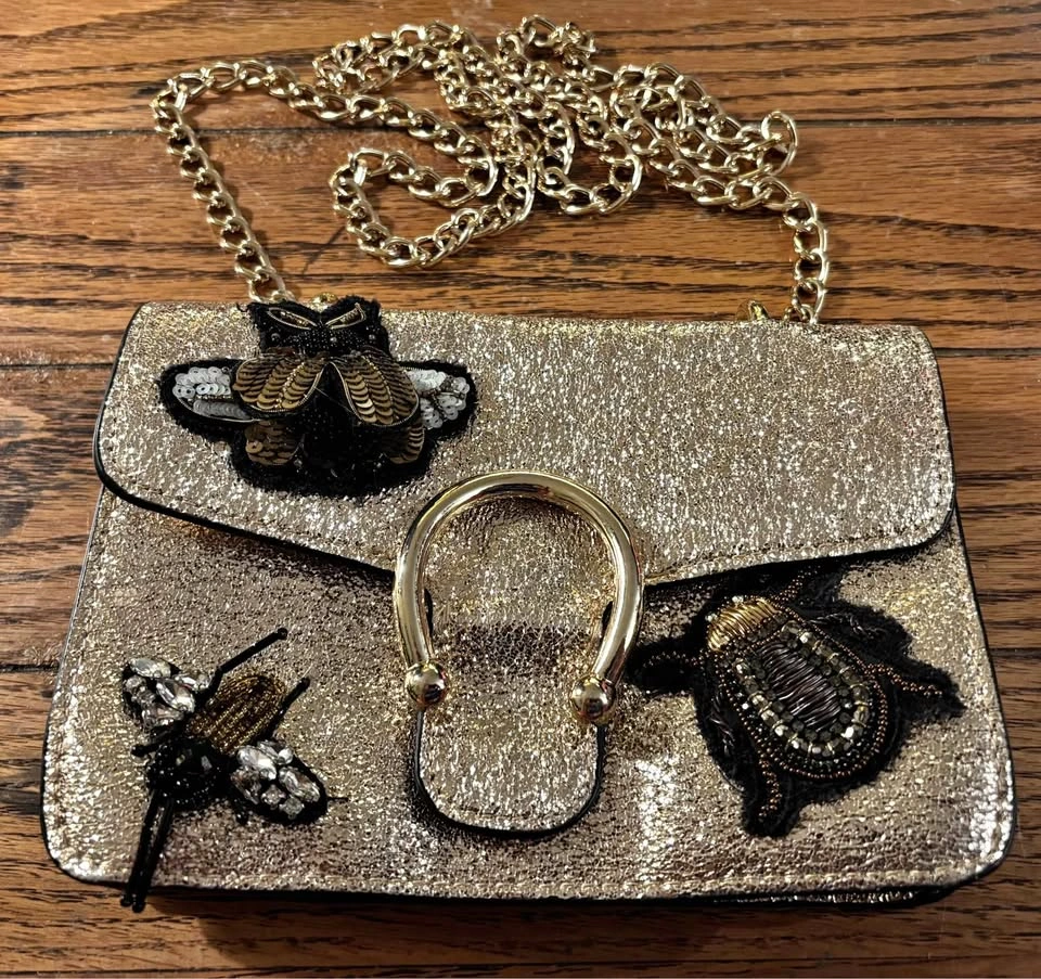 Rare Steve Madden "Syra" Beaded Bug Mini Clutch Purse