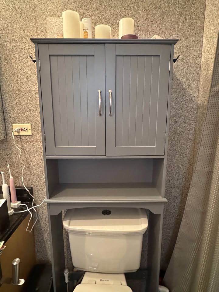 Blue Grey Over Toilet Bathroom Storage