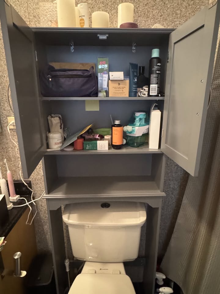 Blue Grey Over Toilet Bathroom Storage - photo 5