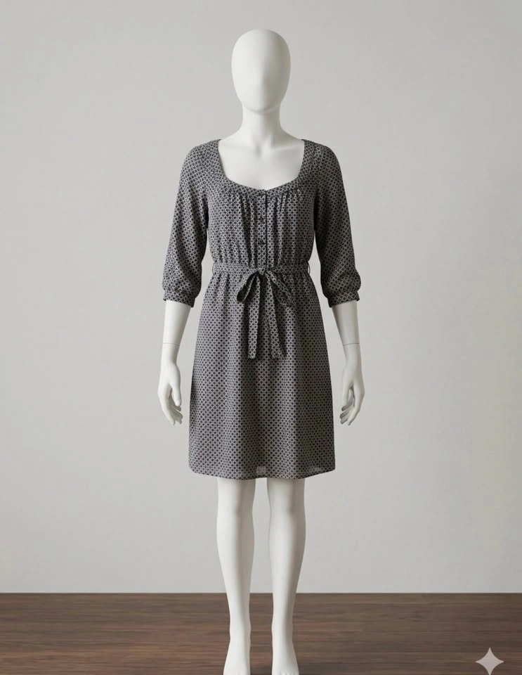 Old Navy Mini Women's Grey Polka Dot Dress XS