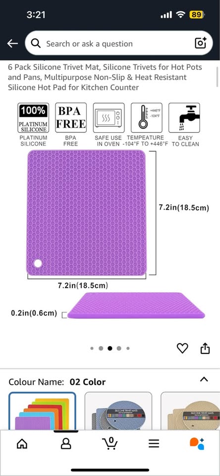 6 Pack Silicone Trivet Mat, Silicone Trivets for Hot Pots - photo 2