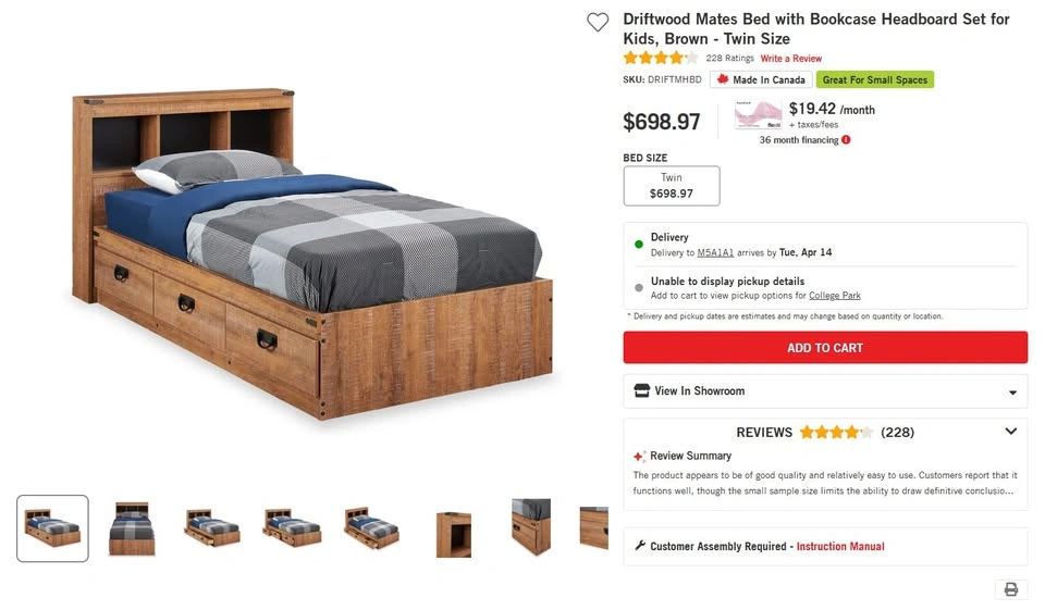Single bed with headboard and drawers - photo 2