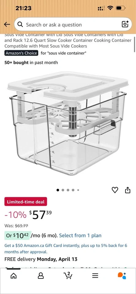 12L Sous Vide Container with Lid and Rack - photo 5