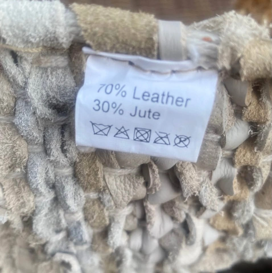 NEW Handwoven Recycled Leather & Virgin Jute Tote - photo 4