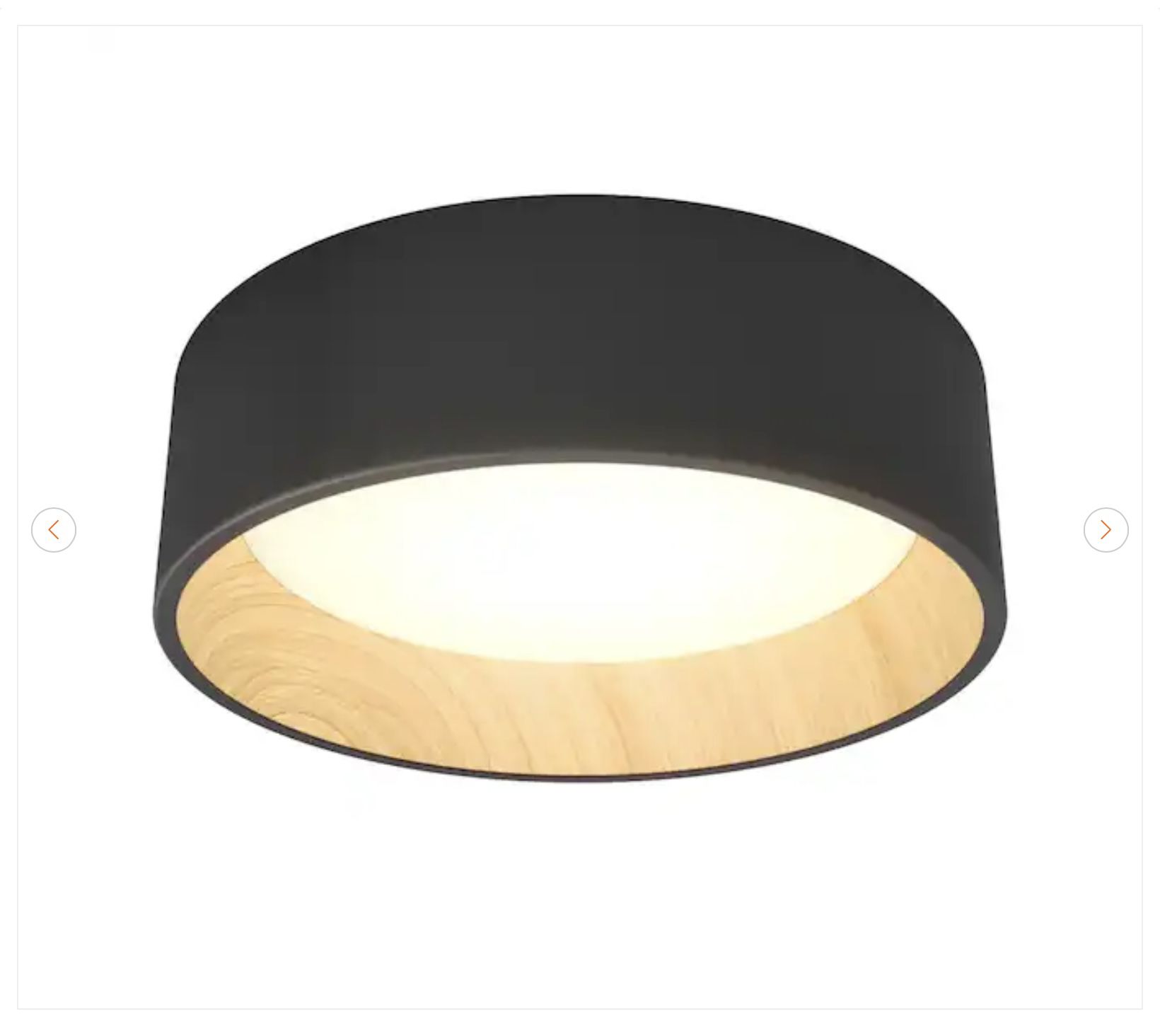 Artika Alton 13" LED Flush Mount Light - Black/Wood - New - photo 2