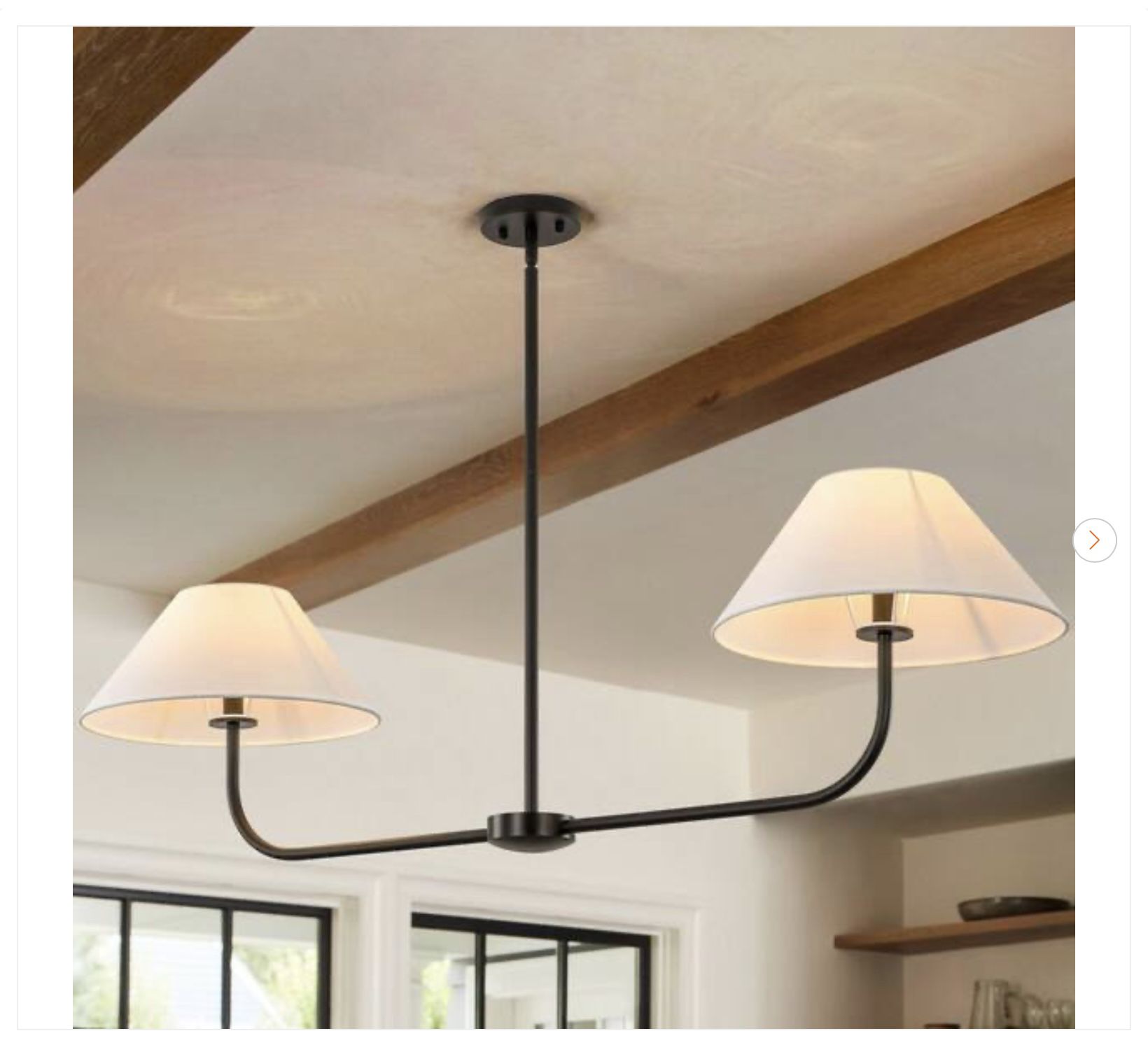 Kandras 60W 2-Light Matte Black Linear Pendant Light - New