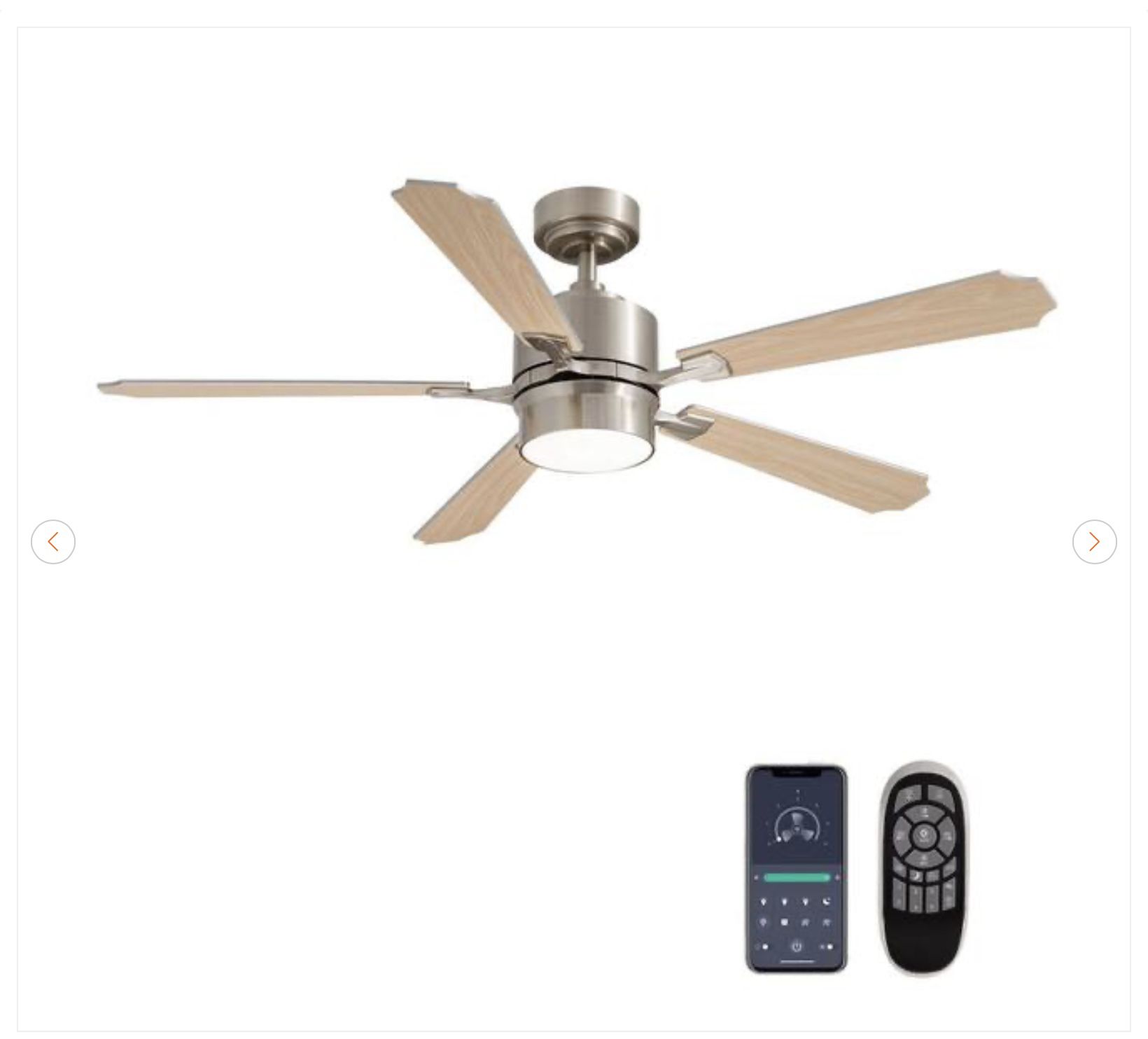 52" Modern Indoor  LED Ceiling Fan w/ Light & Remote