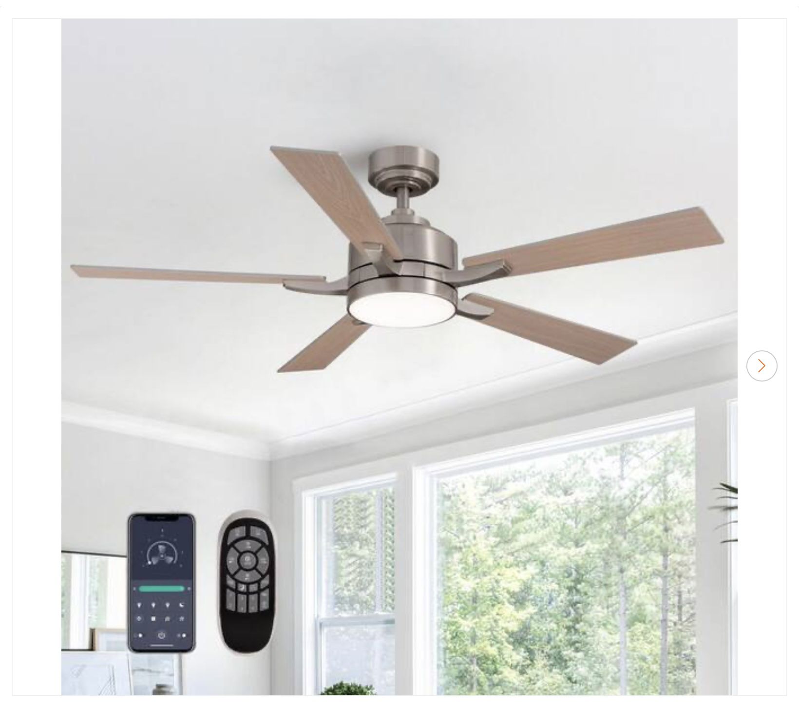 52" Modern Indoor  LED Ceiling Fan w/ Light & Remote - photo 3