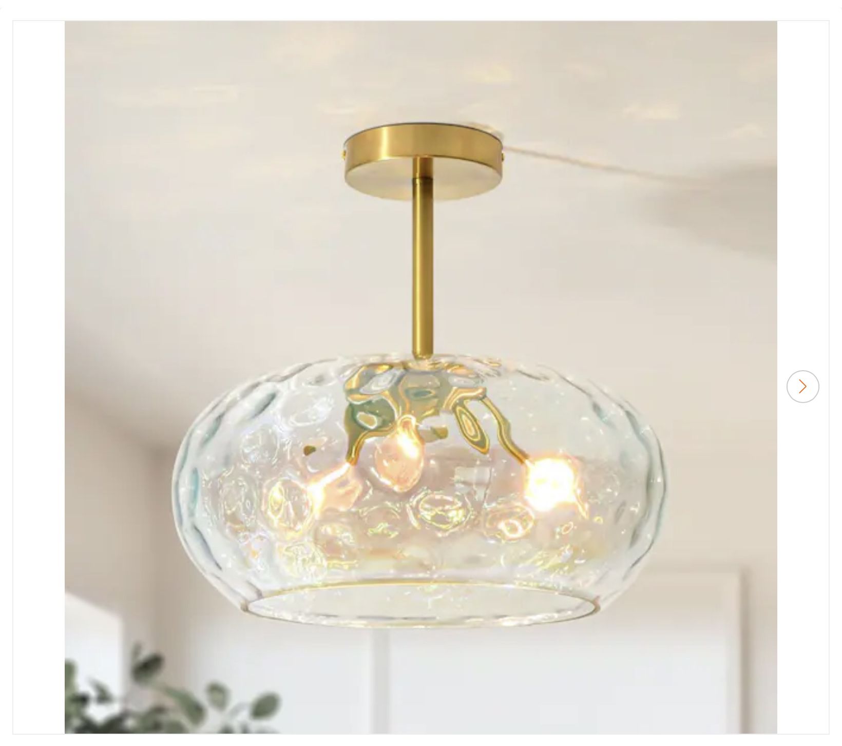 Austin 14 in. 3-Light Modern Gold Ceiling Light