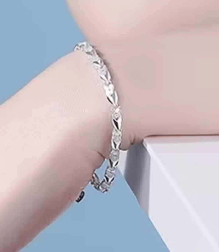 Premium 925 Sterling Silver Bracelet - Intricate Leaf Design, 6g - photo 2