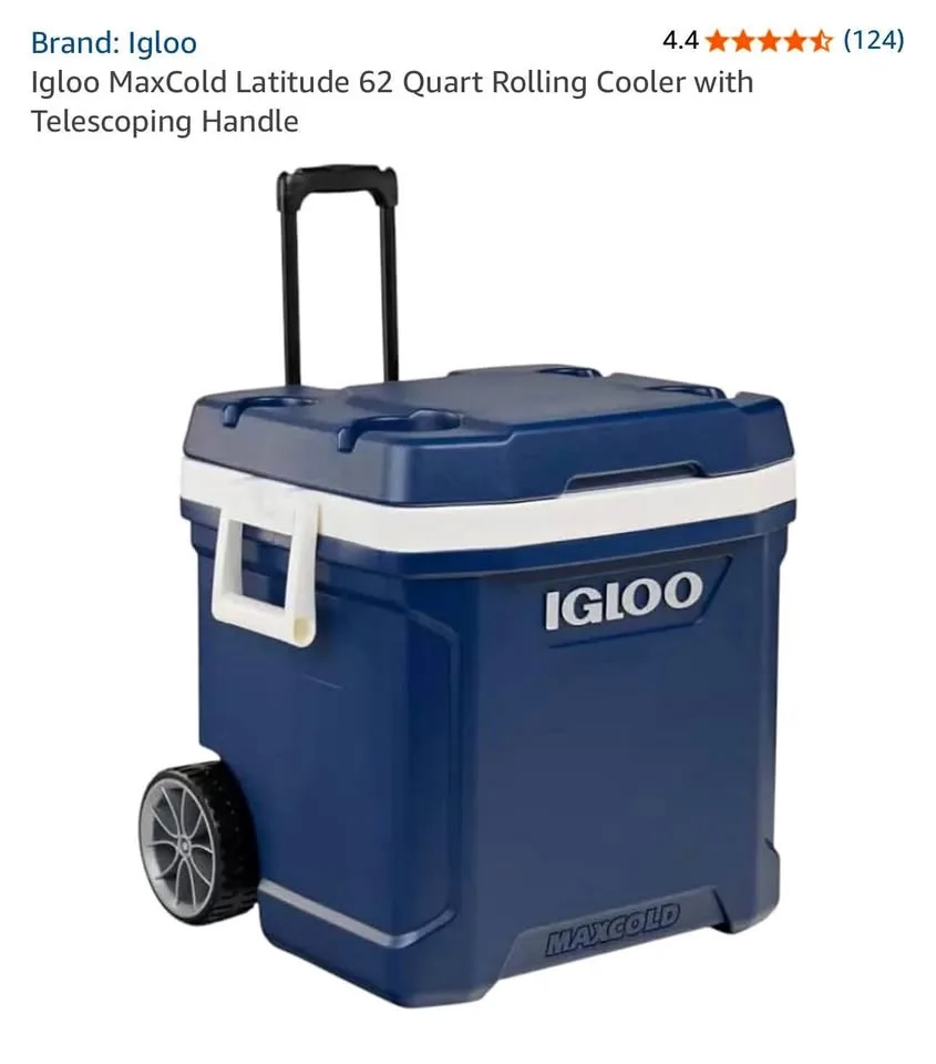 Igloo MaxCold 62 Quart Rolling Cooler thumbnail