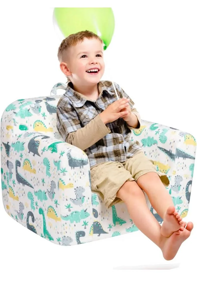 Kids ultra soft sofa - cute dinosaur pattern image indicator(3)