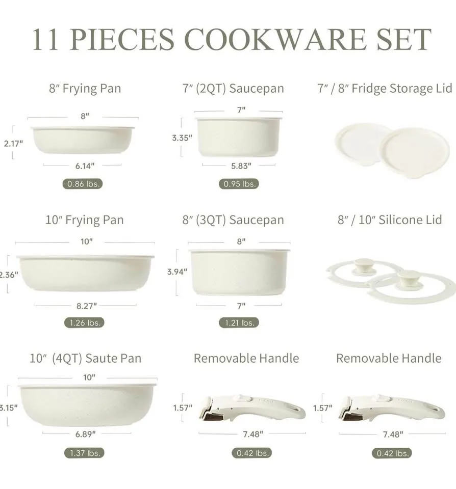 New Carote 11-Piece Nonstick Cookware Set image indicator(2)