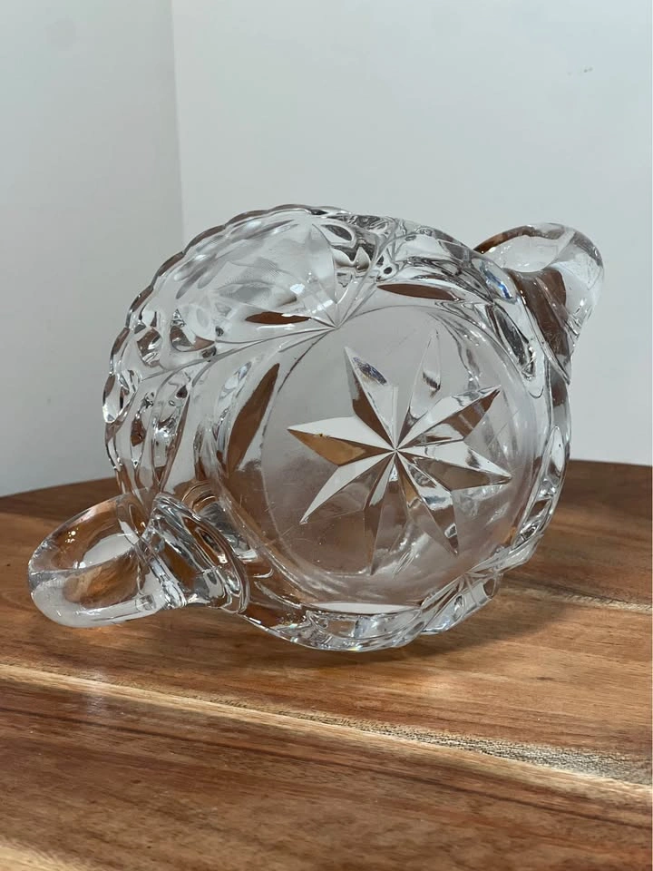 Vintage Floral Etched Glass Creamer & Sugar Set EAPG ABP - photo 3