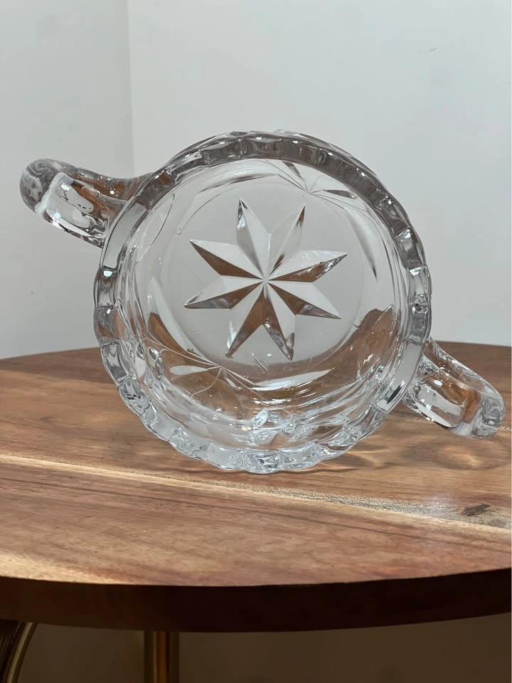 Vintage Floral Etched Glass Creamer & Sugar Set EAPG ABP - photo 4