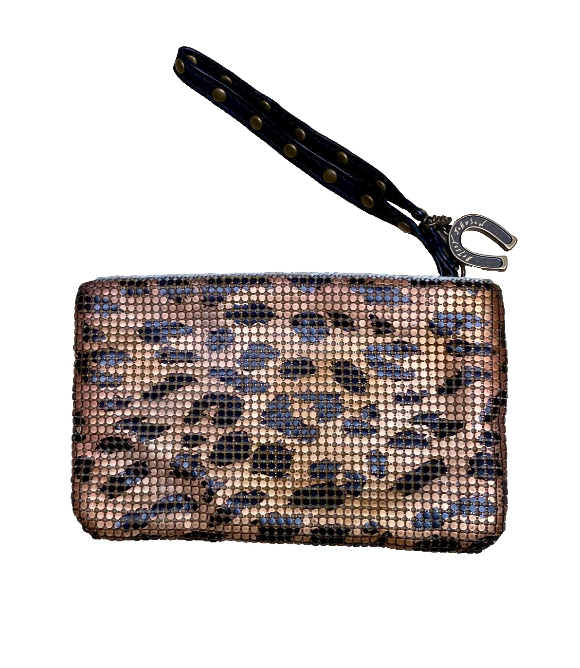 Betsey Johnson Animal Print Chain Mail Wristlet Purse
