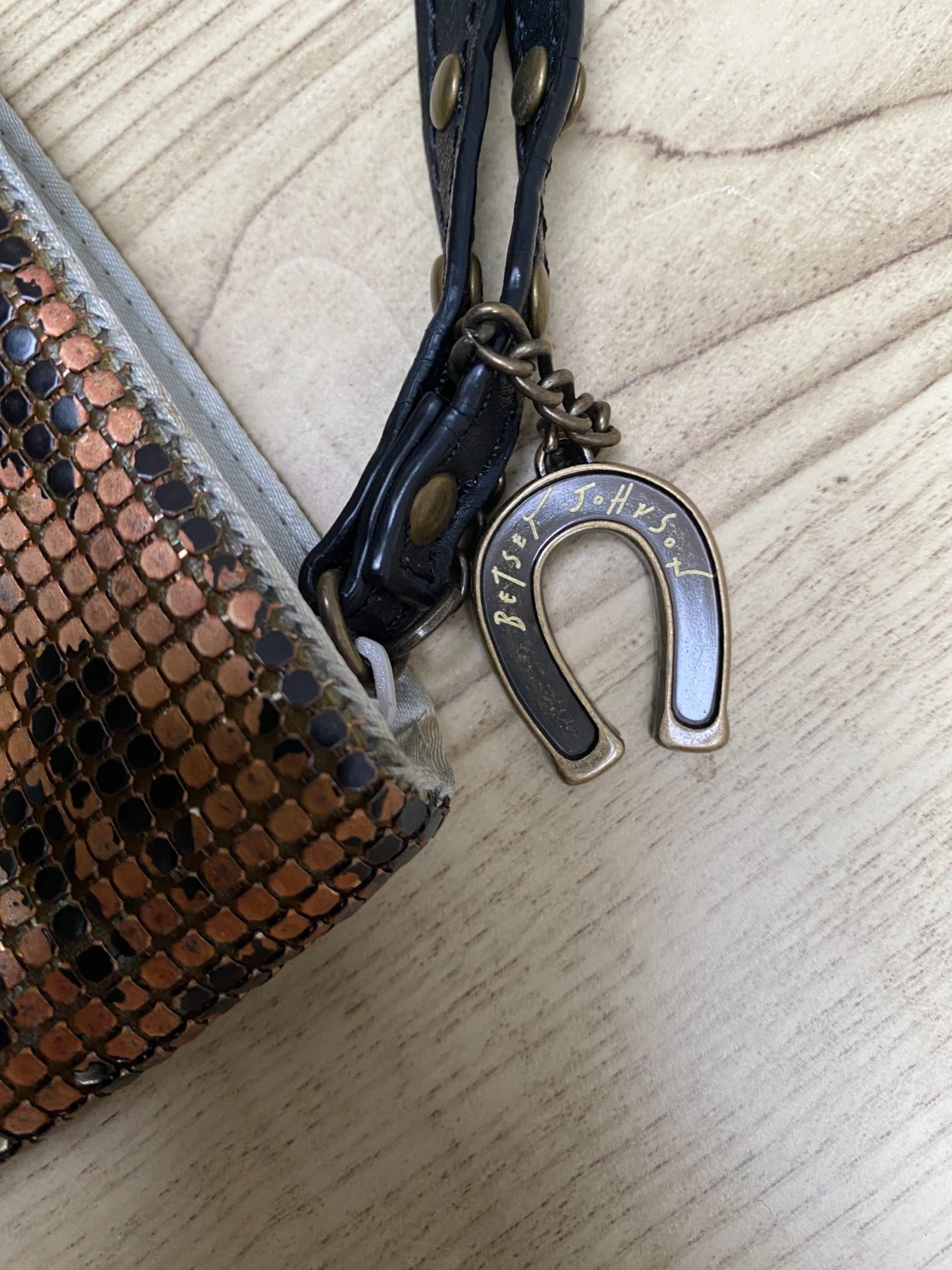 Betsey Johnson Animal Print Chain Mail Wristlet Purse - photo 2